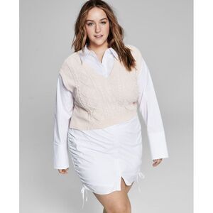 And Now This Now This Trendy Plus Size Sweater Vest